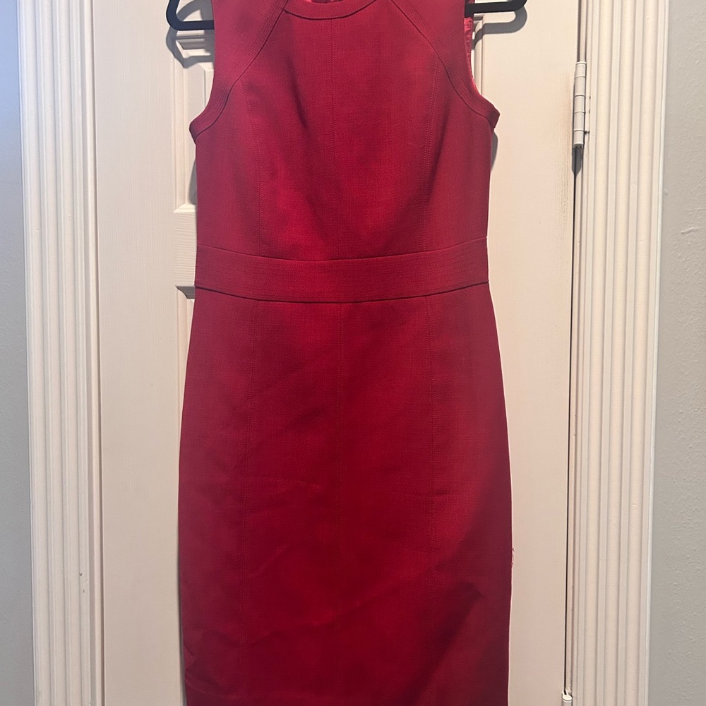 Tory Burch Red Sleeveless Sheath Midi Dress size 2 knee length